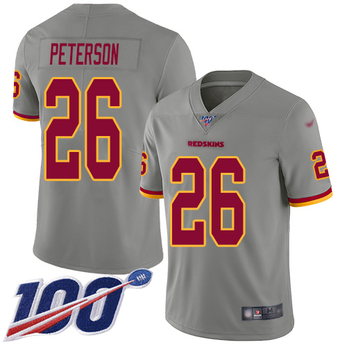 Washington Redskins Limited Gray Men Adrian Peterson Jersey NFL Football #26 100th Season Inverted->youth nfl jersey->Youth Jersey